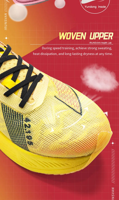 IRUNSVAN Scarpe da running professionali per maratona con piastra in carbonio e nylon, leggere e ammortizzate, sneakers outdoor da allenamento per uomo e donna