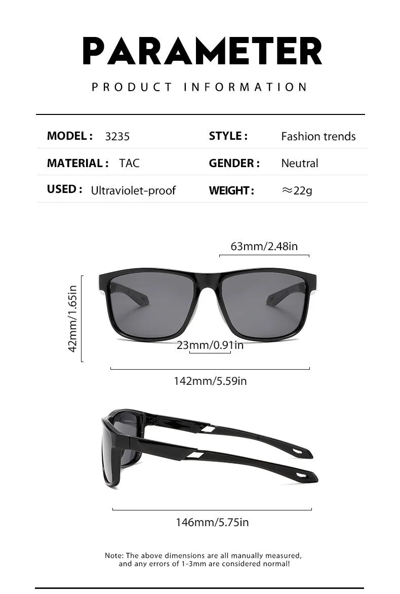 Okum fashion polarized glasses UV400, anti UV, anti glare, strong light, suitable for cycling, driving, fishing, etc