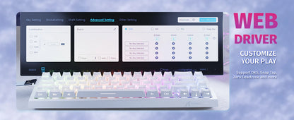 Teclado mecânico gaming ATTACK SHARK X68 HE Rapid Trigger 60% com fios, com atuação ajustável, interruptores magnéticos Hall Effect, 8KH