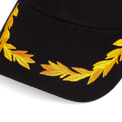 Custom Logo Men Adjustable Spring Autumn Baseball Cap Solid Wheat ear embroidery Fashion Trucker Cap Women Peaked Cap Fs Sun Hat