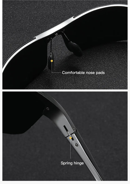 CLLOIO Brand Men's Polarized Sunglasses Aluminum Frame UV400 Anti-Glare Sun Glasses Male Driving Glasses Rimless Oculos De Sol