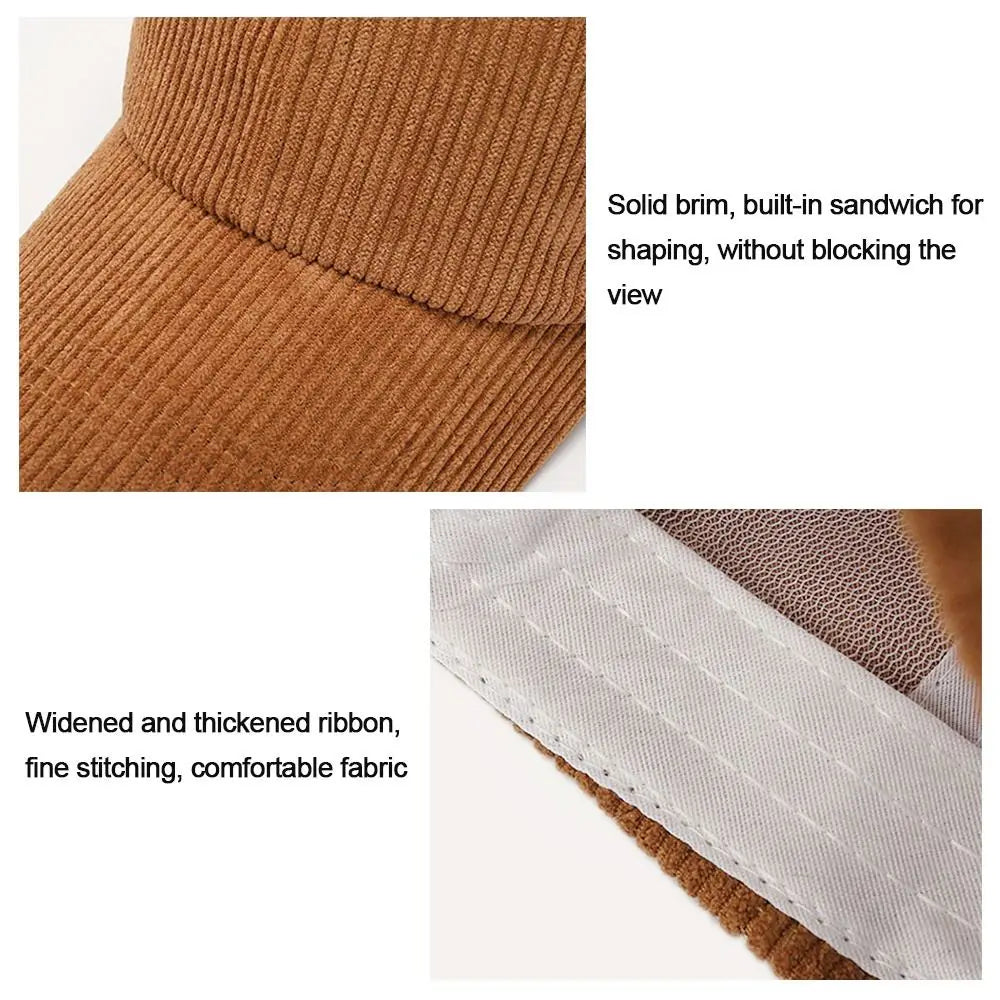 Unisex kordbársony baseball sapka, állítható napellenző sapka, hiphop sapka, férfiaknak
