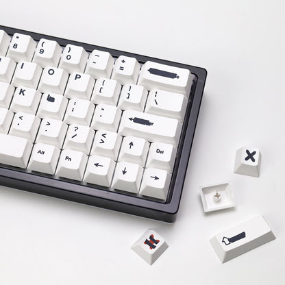 KBDiy Retro GMK Redacted Keycaps White ISO Cherry Profile PBT Keycap Alice Spacer Bar 7u For 60 Mechanical Keyboard MX Switch