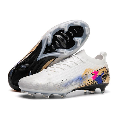 New Men Soccer Shoes FG Non-Slip Long Spikes Football Boots Soccer Cleats Training Shoes Match Ultralight Outdoor Drop Shipping