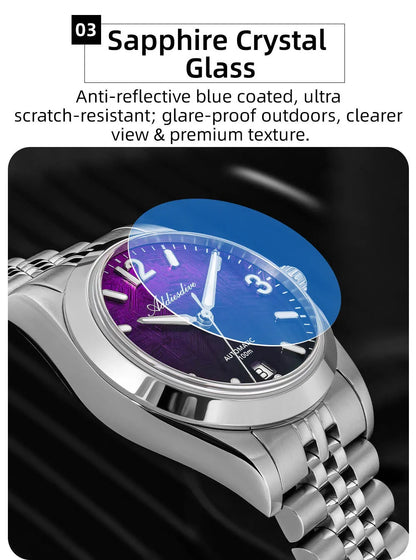 ADDIESDIVE AD2547 BGW9 Super Luminous Men Watch Sapphire Glass 10Bar Waterproof  316L Stainless Steel Automatic Mechanical Watch