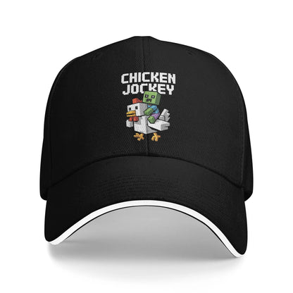 Czapki z daszkiem z motywem „Chicken Jockey Zombie Pixel Art Zombie Movie” dla mężczyzn i kobiet – czapki typu trucker do ćwiczeń na świeżym powietrzu, czapki przeciwsłoneczne z regulacją