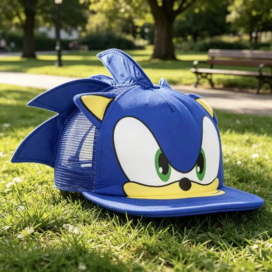Kids Sonic Hat 3-8 Years 50-54cm Casual Duck Tongue Baseball Cap Adjustable Sun Hat for Boys Girls Outdoor Daily Wear Cosplay
