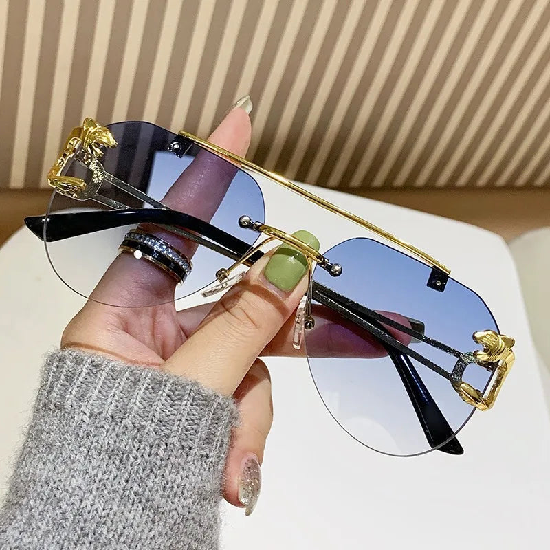 Rimless Women Sunglasses Luxury Designer Vintage Uv400 Men Sun Glasses Lunette Shades De Soleil Femme Gafas De Sol Mujer Lentes