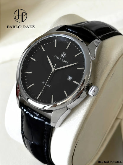 PABLO RAEZ Actual Photo Classic Top Brand Luxury Men Watch Male Date Casual Clock Leather Waterproof Quartz Business Wristwatch