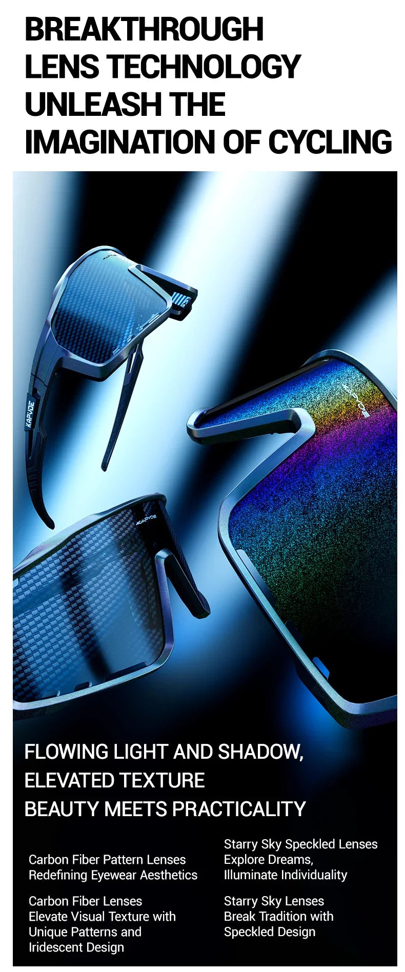 Kapvoe Fashion Sunglasses for Men Cool Cycling Glasses MTB Riding Skating  UV400 Fishing Goggles Man Woman Bike Bicycle Eyewear