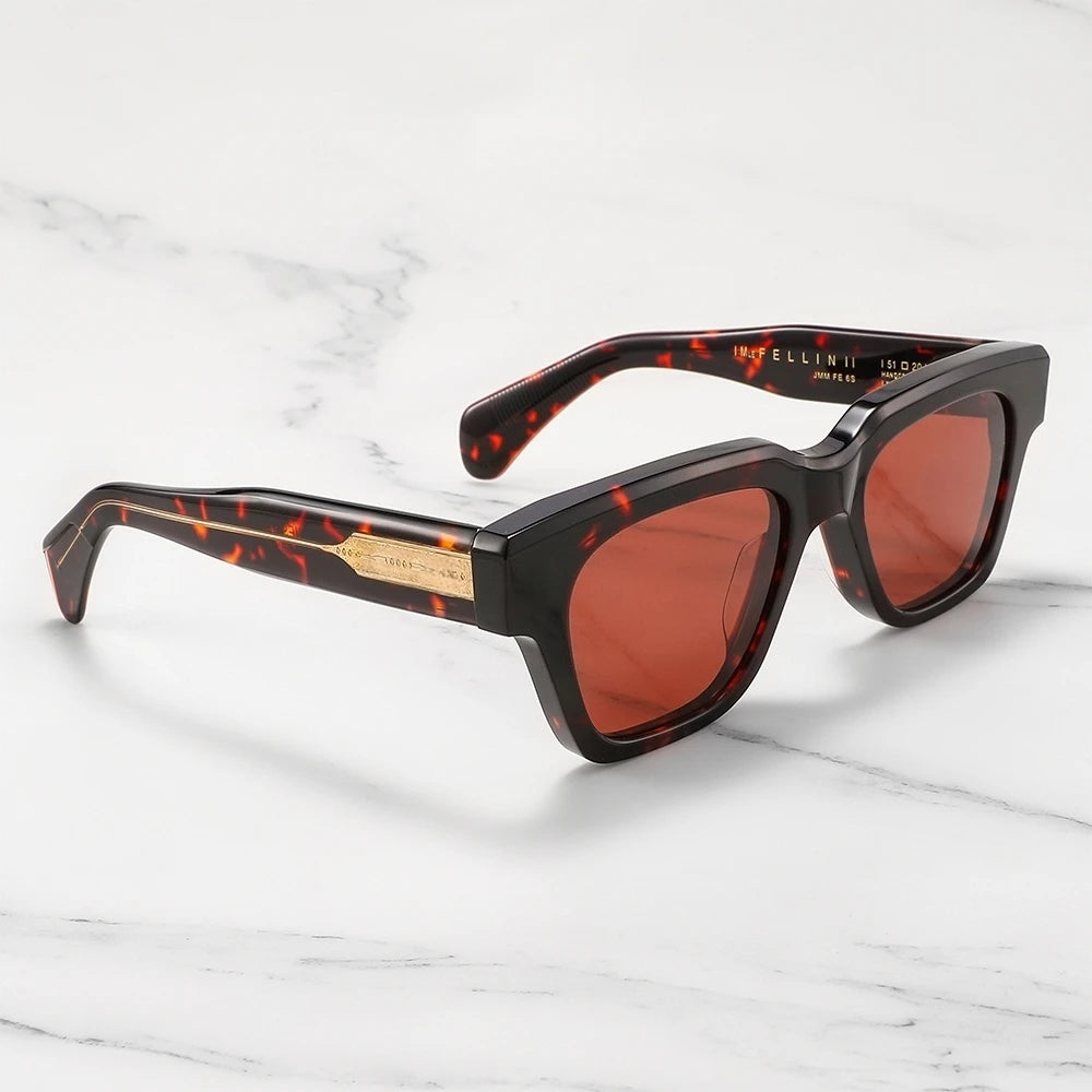 JMM FELLINI Female Sunglasses Thick Acetate Popular Luxury Woman Sunglasses 2025 Jacques Men's Sunglasses With Original Case