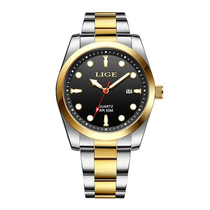 LIGE Top Brand Luxury Mens Watches Casual Business Watch Men Fashion Waterproof Military Men's Quartz Wristwatch Montre Homme