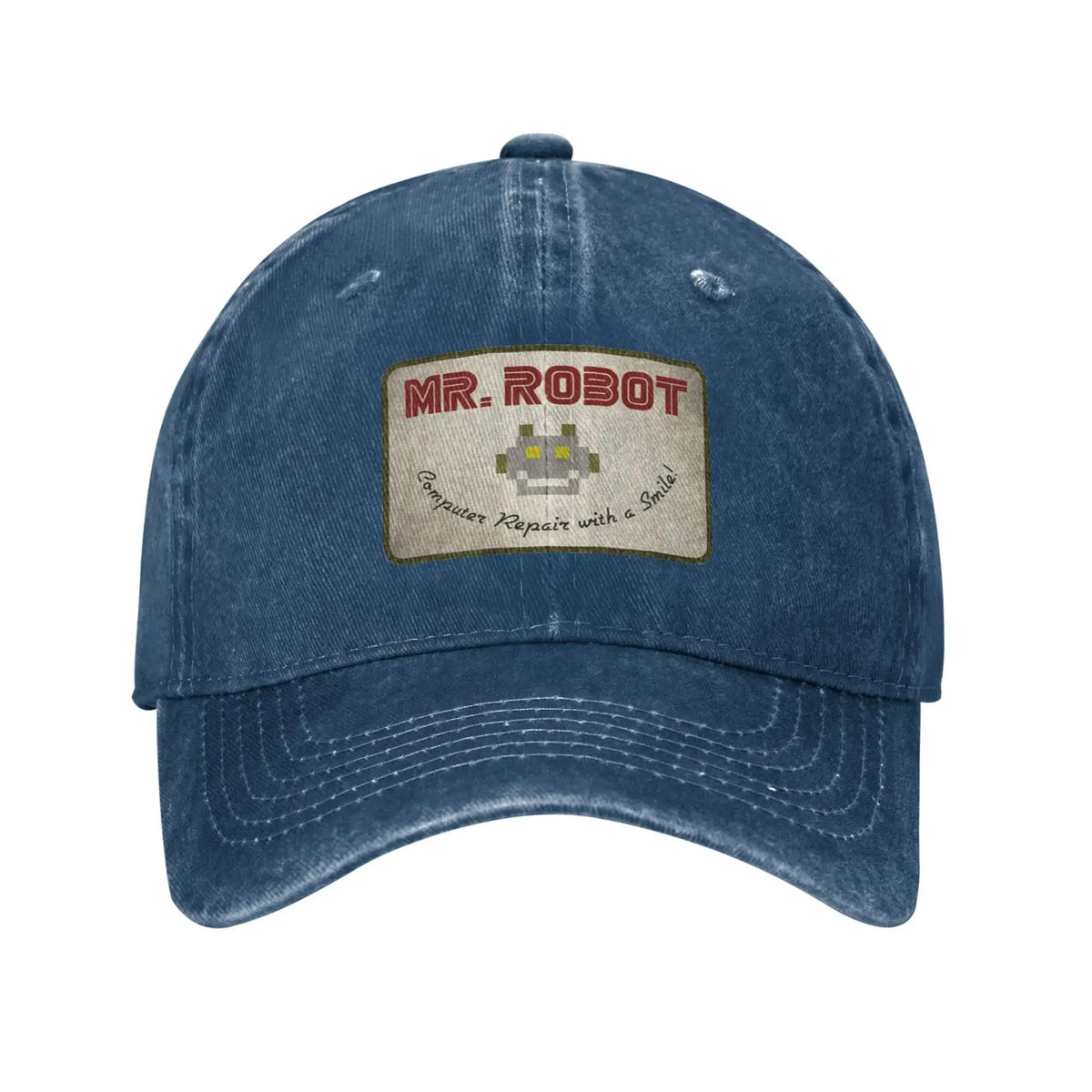Șepci de baseball personalizate pentru bărbați, cu imprimeu anime „Computer with Sourires”, „Mr Robot”, stil retro cowboy, spălate, din denim, pălărie de soare, șapcă hip-hop