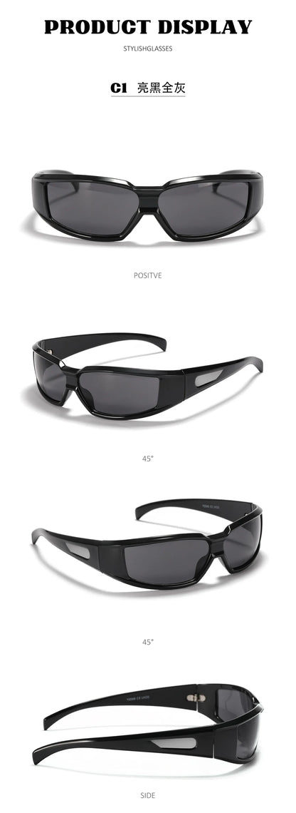 KLASSNUM Women Y2k Glasses Men 2026 Trendy New Sunglasses Future Sense Of Technology Girls Silver Pink Sunglasses UV400 Eyewear