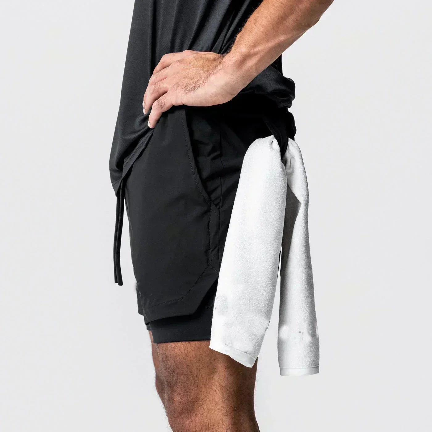 Anime Demon Slayer Gym Shorts Man Quick Dry Pants Double-layer 2 in 1 Shorts Y2k Sportswear Summer 2026 Breathable Streetwear