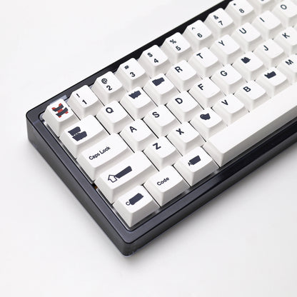 KBDiy Retro GMK Redacted Keycaps White ISO Cherry Profile PBT Keycap Alice Spacer Bar 7u For 60 Mechanical Keyboard MX Switch