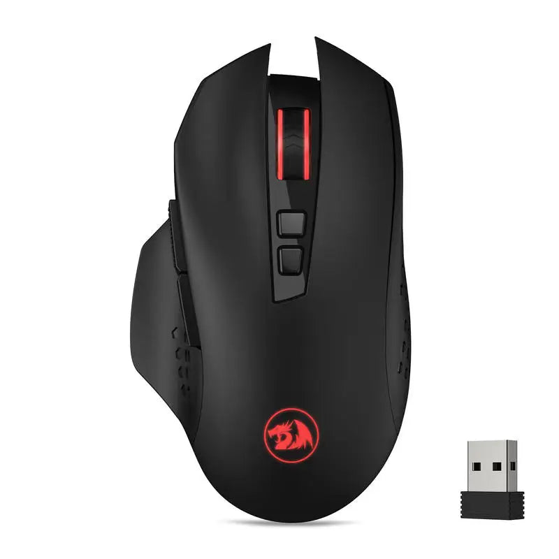 Redragon M656 Gainer Wireless Gaming Mouse, 4000 DPI 2.4GHz Wireless Gaming Mouse with 7 Programmable Buttons, 5 DPI Levels & Red LED Backlight