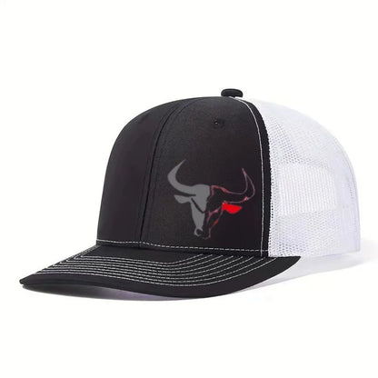 Casual Bull Head Print Summer Baseball Cap Breathable Hip Hop Sports Visor Mesh Adjustable Sun Hats Men Women