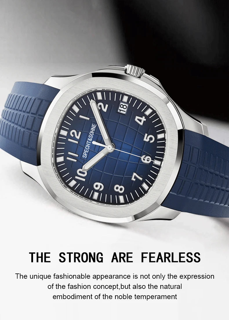 Specht&Sohne 2025 New Luxury Men Mechanical Wristwatch Miyota 8215 Stainless Steel Watch Green Rubber Sapphire Reloj Hombre