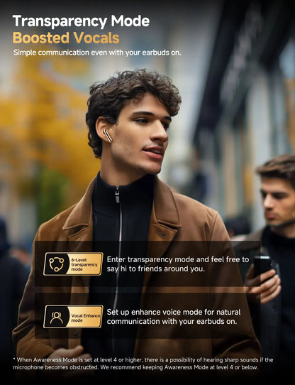QCY MeloBuds Pro Adaptive Hybrid Active Noise Cancelling Wireless Earbuds – 46dB ANC, Bluetooth 5.3, LDAC Hi-Res Audio, 34H Playtime