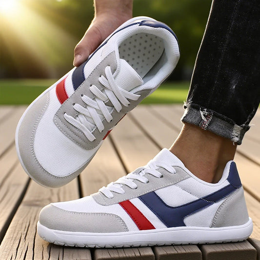 Men's tennis shoes with wide toe box, barefoot minimalist breathable comfortable outdoor walking shoes, sports casual blue shoes 2025