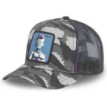 Dragon Ball Buu Goku sapka Nyári utazós csúcsos sapka Férfi hímzett hip-hop stílusú napellenzős állítható trucker hálós sapka
