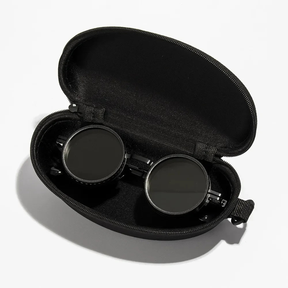 New ND2-400 Adjustable Dimming Glasses 9 Level UV400 Fishing Sunglasses With Glasse Case ND Filter Sun Glasses Driving