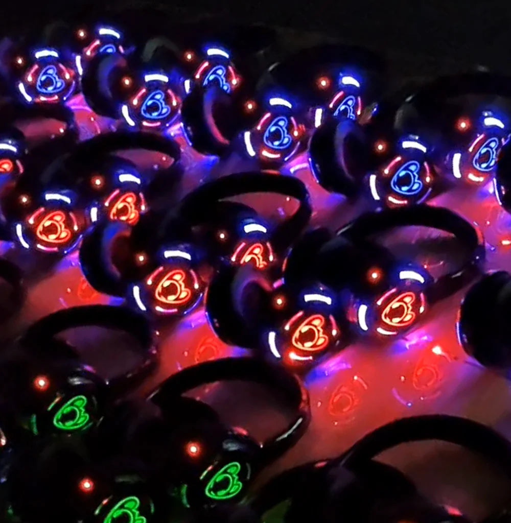 Auscultadores sem fios Silent Disco RF LED DJ Party 863–865MHz/915MHz com iluminação LED de 3 canais e bateria de 10H