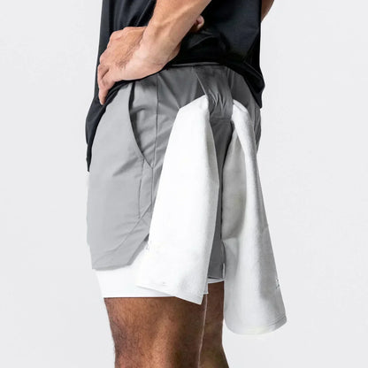 Anime Demon Slayer Gym Shorts Man Quick Dry Pants Double-layer 2 in 1 Shorts Y2k Sportswear Summer 2026 Breathable Streetwear