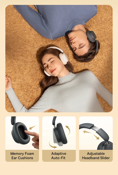 Auscultadores Over-Ear Sem Fios Bluetooth 5.3 Baseus – Driver HiFi de 40mm, Headset Dobrável com 70H de Autonomia e Áudio Espacial