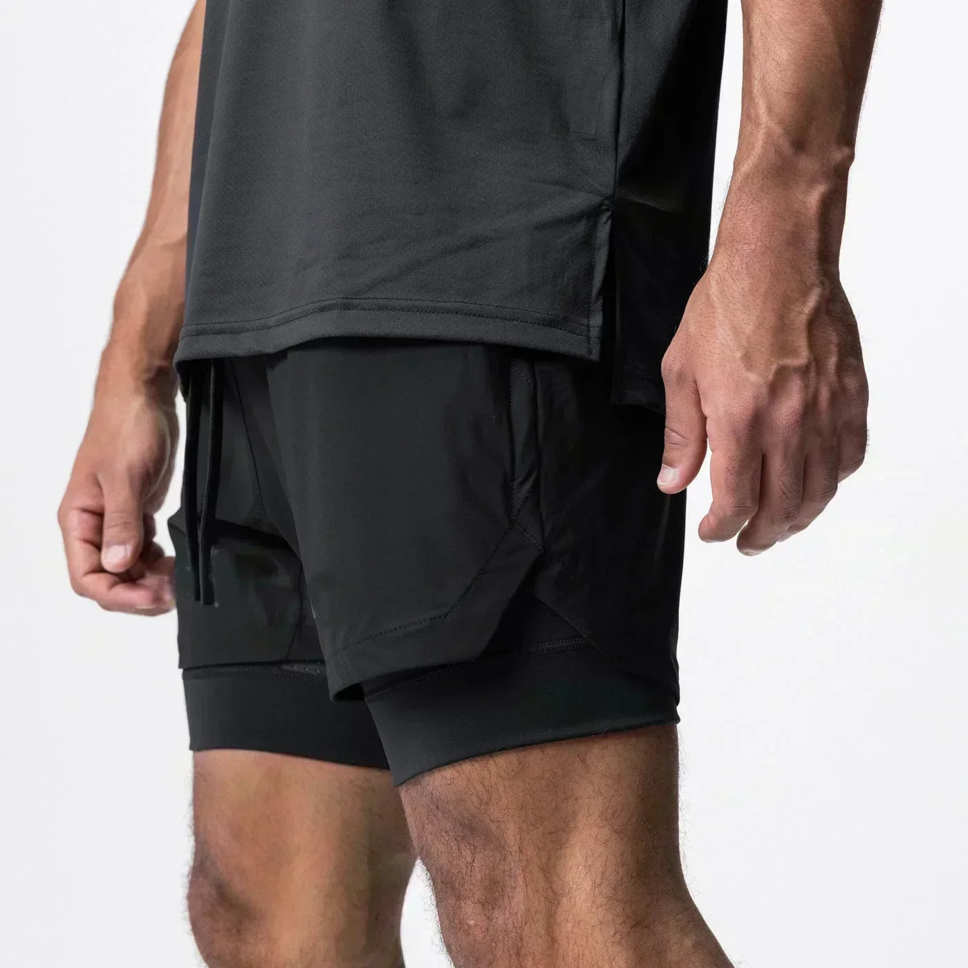 Anime Demon Slayer Gym Shorts Man Quick Dry Pants Double-layer 2 in 1 Shorts Y2k Sportswear Summer 2026 Breathable Streetwear