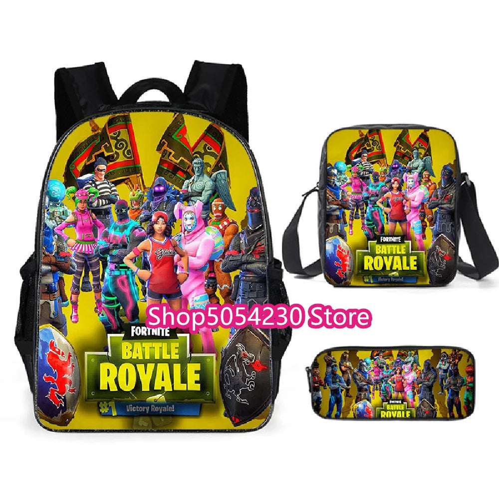 Zaino Fortnited 3PCS per ragazzi, Victory Game, 16 Inch, resistente all’acqua, per scuola materna, zaino scolastico cool per scuola elementare