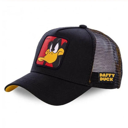 Unisex Anime Cartoon Cap Embroidered Patch Draw Baseball Cap Male Female Trucker Hat Mesh Hats Sun Hat