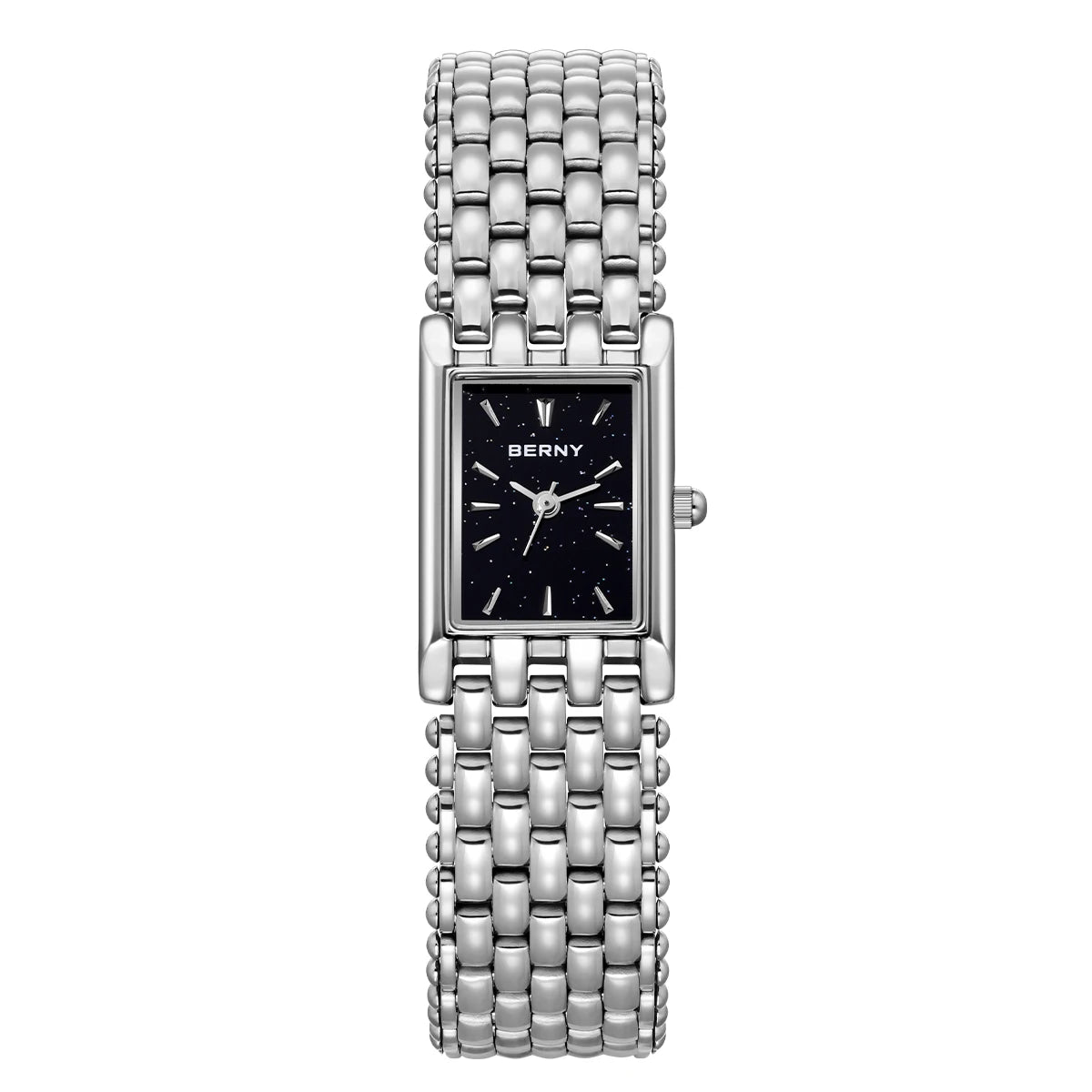 BERNY Square Watch for Women Quartz Ladies Wristwatches Stainless Steel Women Small Dial Watch Luxury Casual Fashion Watches