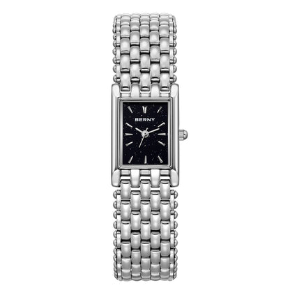 BERNY Square Watch for Women Quartz Ladies Wristwatches Stainless Steel Women Small Dial Watch Luxury Casual Fashion Watches