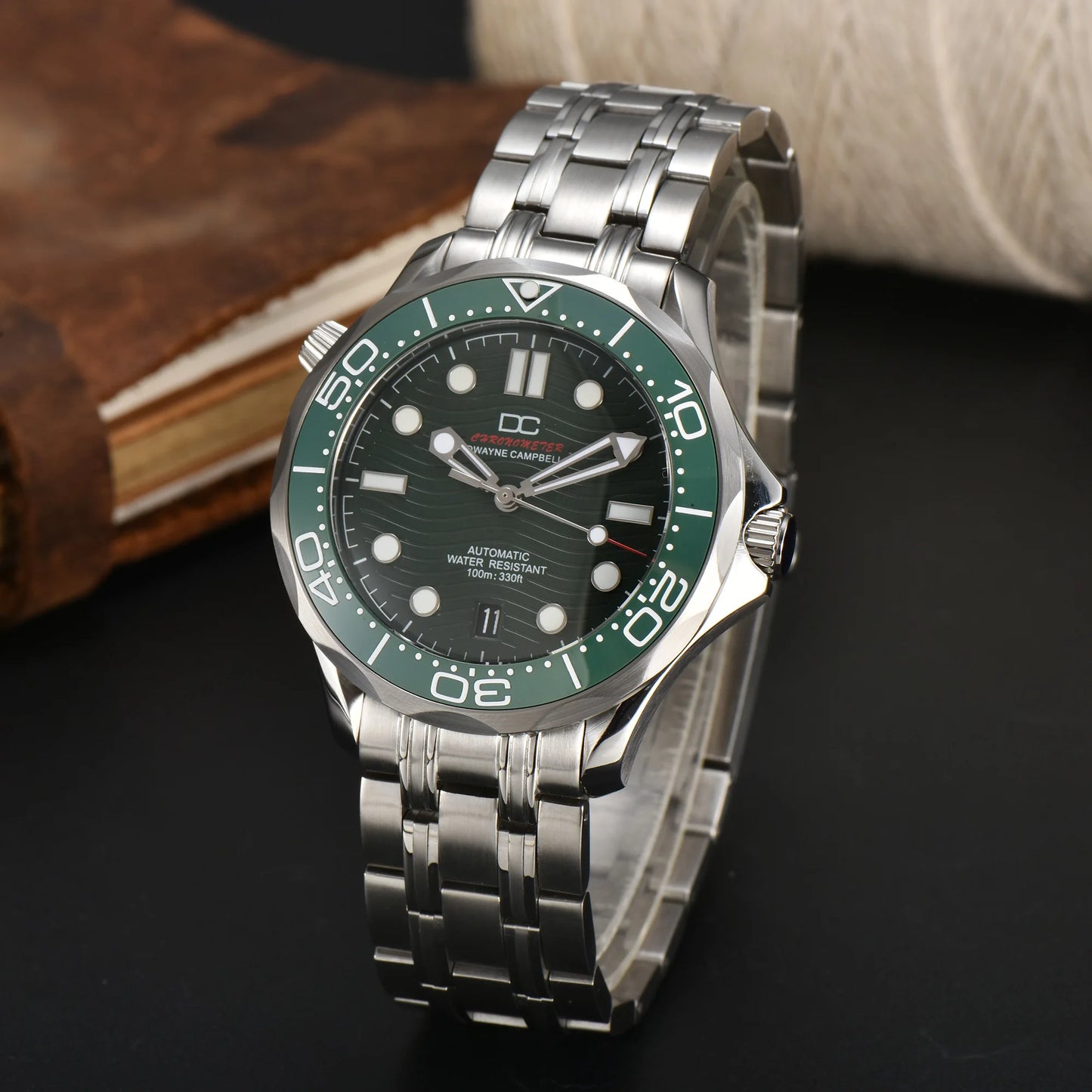 DWAYNE CAMPBELL Top-Luxus-NH35-Automatikuhr für Herren, mechanisch, Keramiklünette, wasserdichte klassische Business-Armbanduhr
