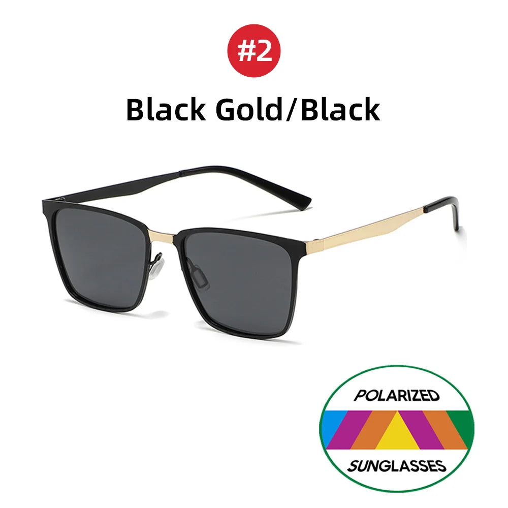 Men’s Retro Rectangular Polarized Sunglasses VIVIBEE, Matte Black UV400 Eyewear, Women Stylish Outdoor Driving Glasses