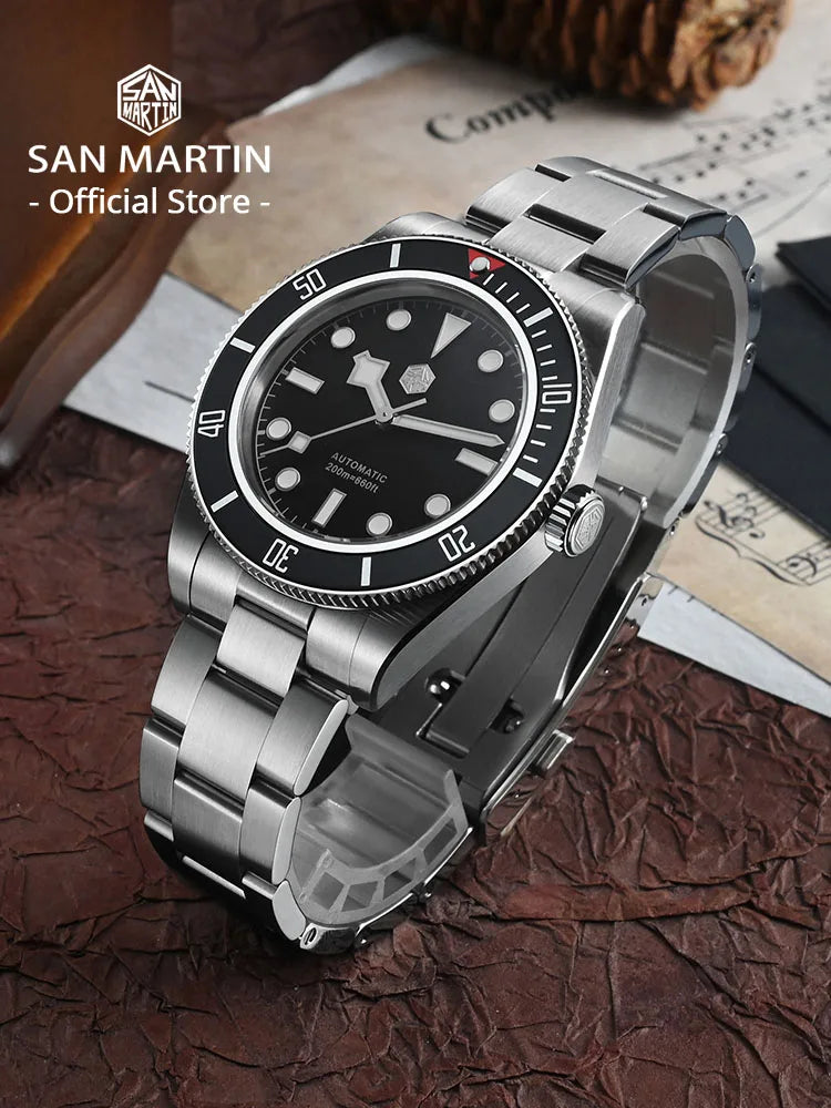 San Martin New 40mm BB58 Retro Luxury Diver Watch NH35 Automatic Mechanical Watches For Men Sapphire Luminous 20Bar Reloj SN0008