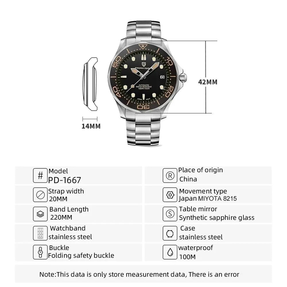 2025 New PAGANI DESIGN Men's Watches Luxury Automatic Watch For Men NH35A Mechanical Wrist watch Men AR Sapphire crystal Clock