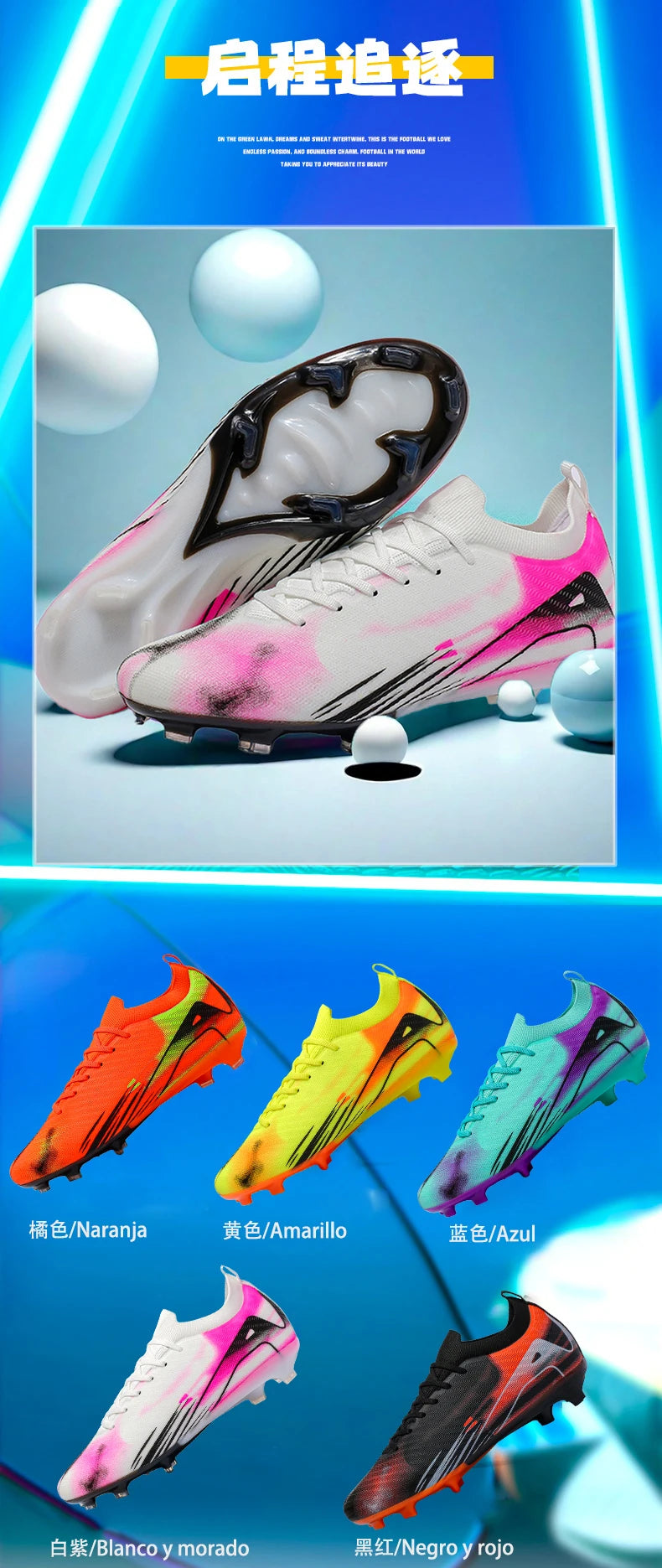 New Men Football Boots FG Non-Slip Training Shoes Soccer Cleats Long Spikes Soccer Shoes Ultralight Outdoor Drop Shipping