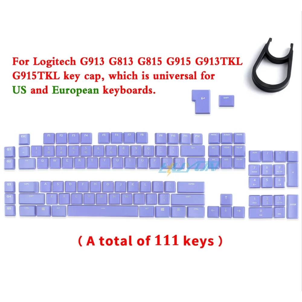 Tecla texturada antiderrapante transparente retroiluminada G915 913 TKL G815 G813, compatível com teclado mecânico Logitech