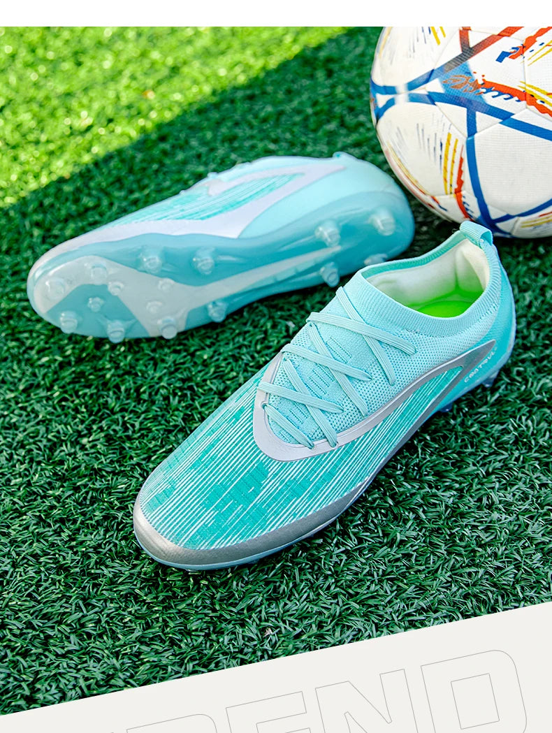 Men New TF Football Boots Sneakers Society Field Resistant Adult Breathable Male Soccer Shoes Training Top Quality Studded