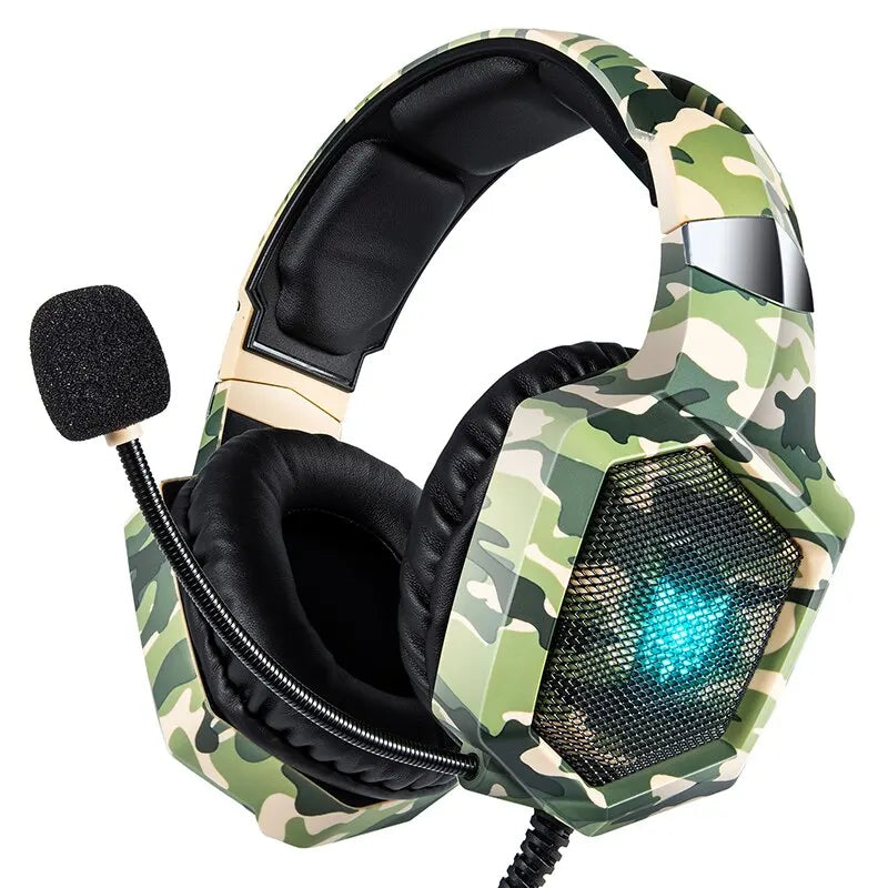 ONIKUMA casque de jeu stéréo filaire avec micro lumières LED pour casque de joueur casque de jeu pour Esports