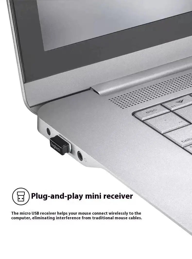 Mouse professionale da ufficio Logitech M330, compatto, silenzioso, facile da trasportare, confortevole al tatto e progettato specificamente1