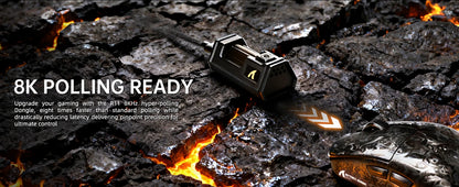 ATTACK SHARK R11 ULTRA trådlös gamingmus i kolfiber, 8000Hz, PAW3950MAX, 42000DPI, 49g lättvikt, 20000FPS, Nordic 52840