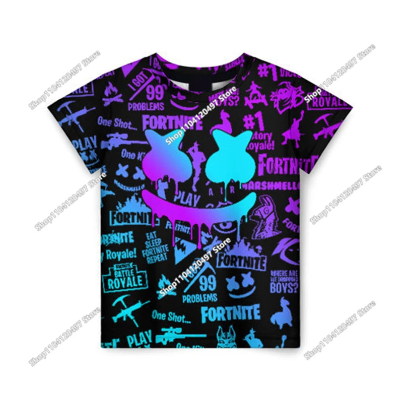 Christmas Fortnite 3d T-shirt Tees Battle Royale Streetwear Kids Victory Game Men and Women Harajuku T Shirt Teen Clothes