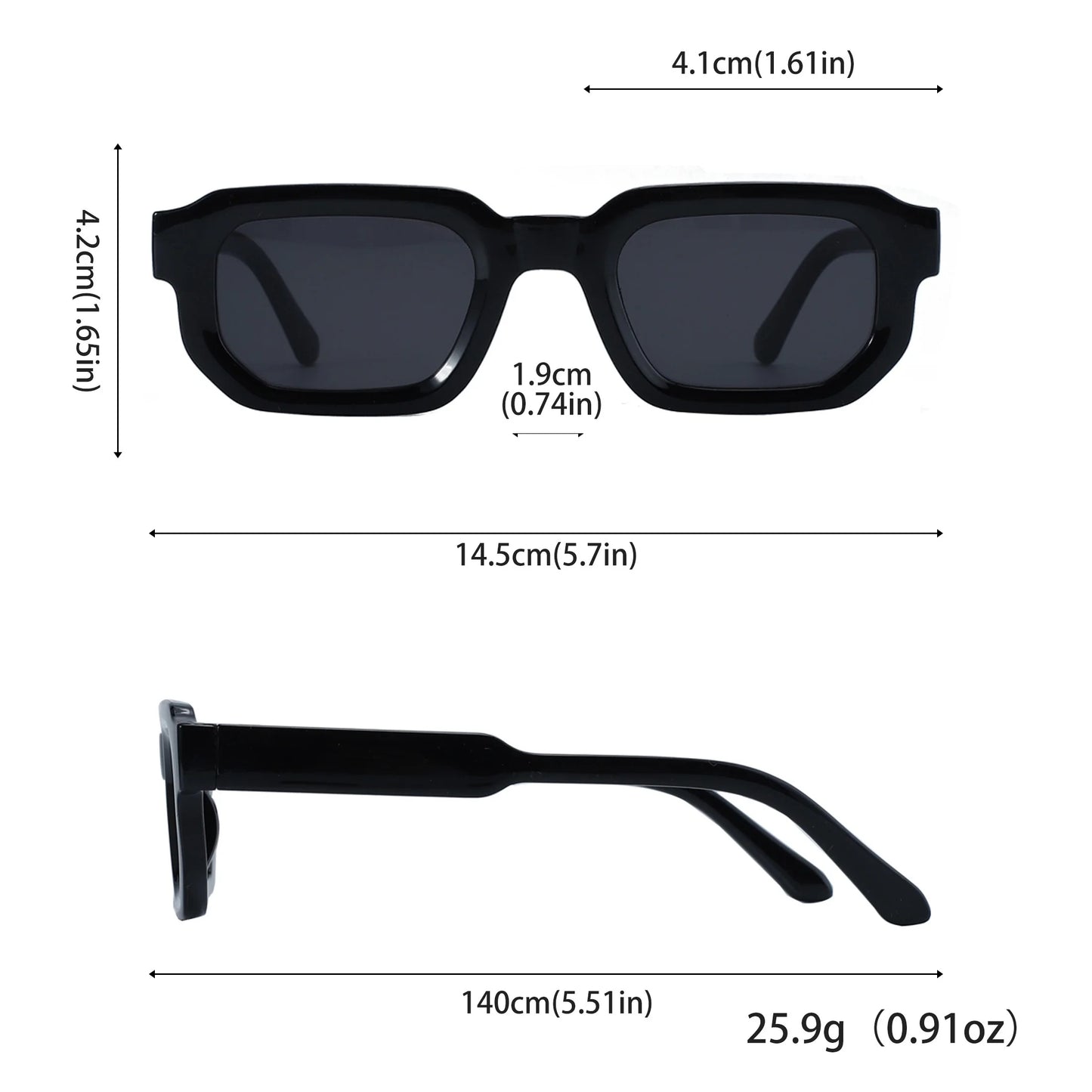 6PCS/Set Women Vintage Rectangle Frame Sunglasses Fashion Retro Sun Glasses Luxury Brand Design Glasses Eyewear Men Goggle