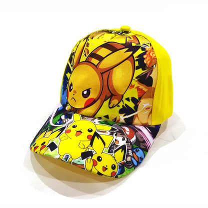 Czapka baseballowa z nadrukiem Pikachu z anime „Pokémon Go”, wykonana z poliestru, z daszkiem w stylu kreskówkowym, do przebierania się dla dzieci, jako dekoracja lub prezent urodzinowy