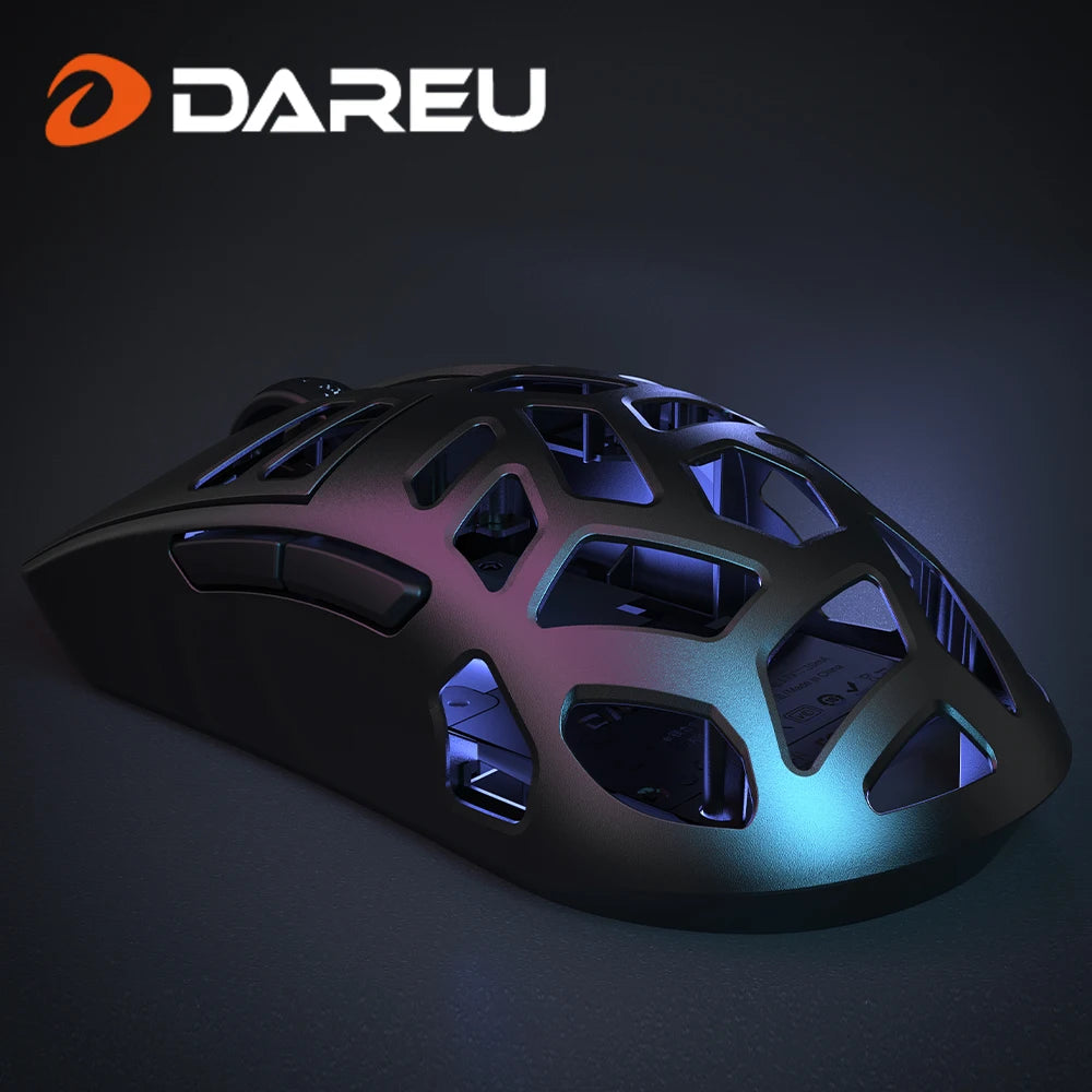 DAREU Al-mg Tri-mode 8Khz PBT trådløs gamingmus med hurtigopladning, PAW3950, 30000 DPI, letvægtsdesign til PC-gamere