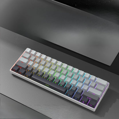 Wireless Gaming Mechanical Keyboard 60% RGB Bluetooth Keyboard, Triple Mode Wireless Mechanical Keyboard with 61 Keys, Compact RGB Gaming Keyboard for PC, Laptop & Tablet